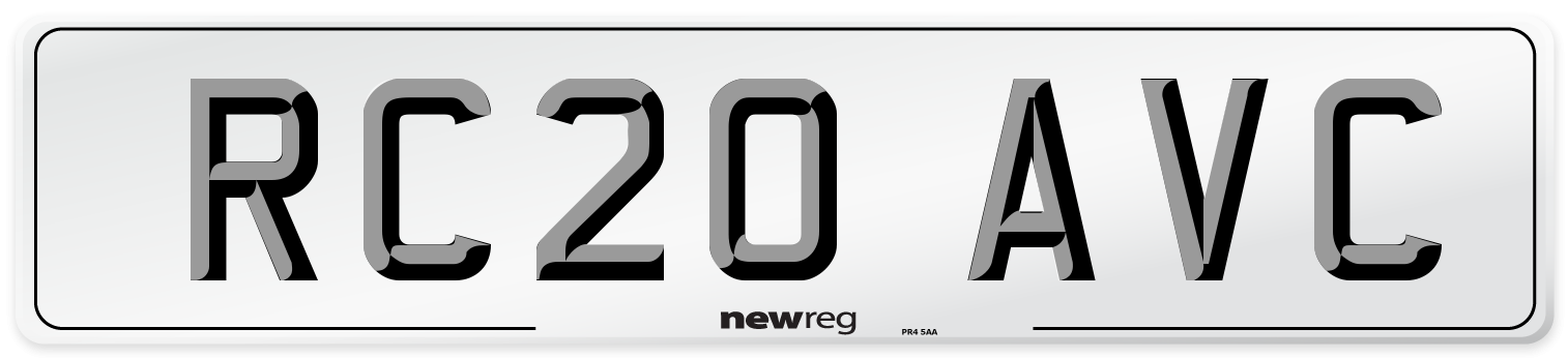 RC20 AVC Number Plate from New Reg